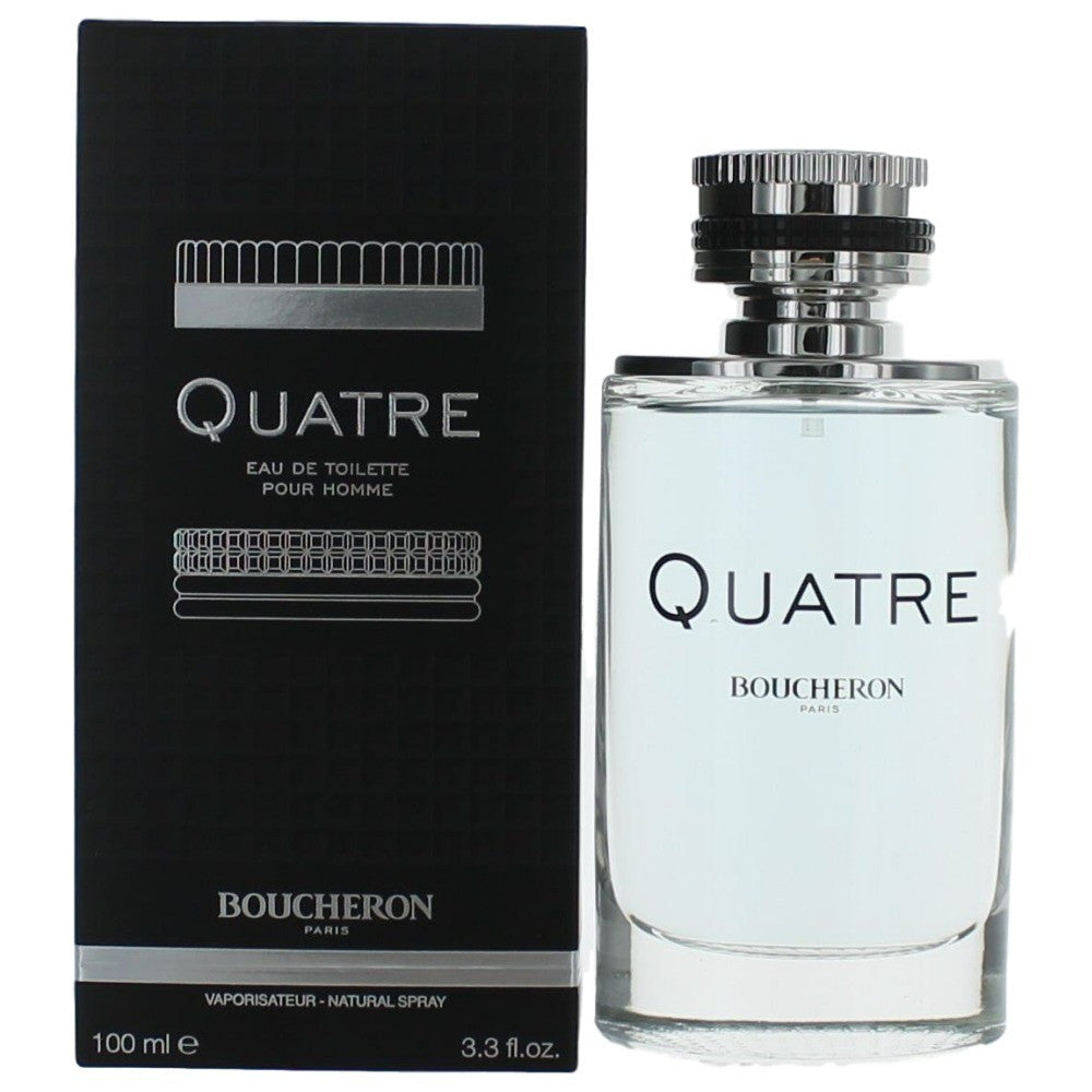 BOUCHERON QUATRE 3.4 EAU DE TOILETTE SPRAY FOR MEN- 100% Authentic