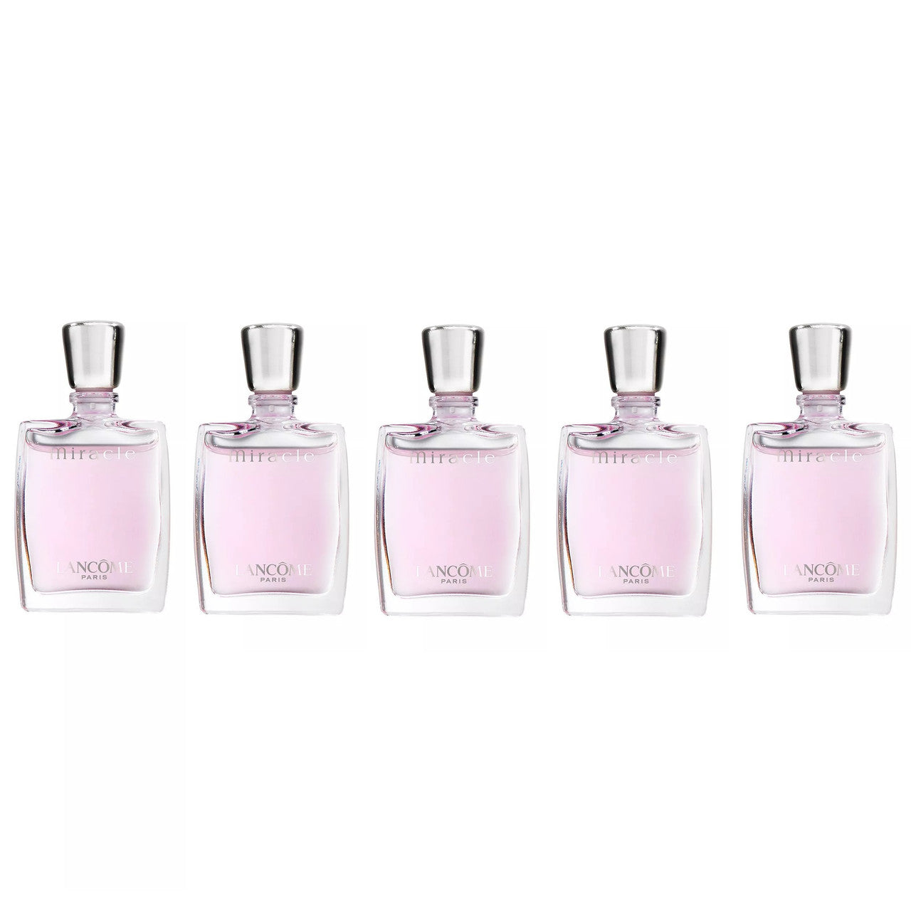LANCOME MIRACLE 5 PCS MINI SET FOR WOMEN: MIRACLE 5 X 0.16 OZ EAU DE PARFUM SPLASH- 100% Authentic