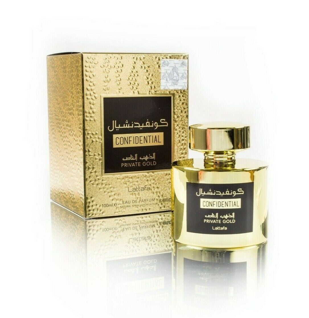 LATTAFA CONFIDENTIAL PRIVATE GOLD 3.4 EAU DE PARFUM SPRAY- 100% Authentic