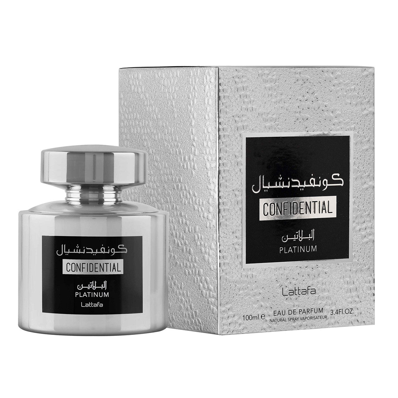 LATTAFA CONFIDENTIAL PLATINUM 3.4 EAU DE PARFUM SPRAY- 100% Authentic