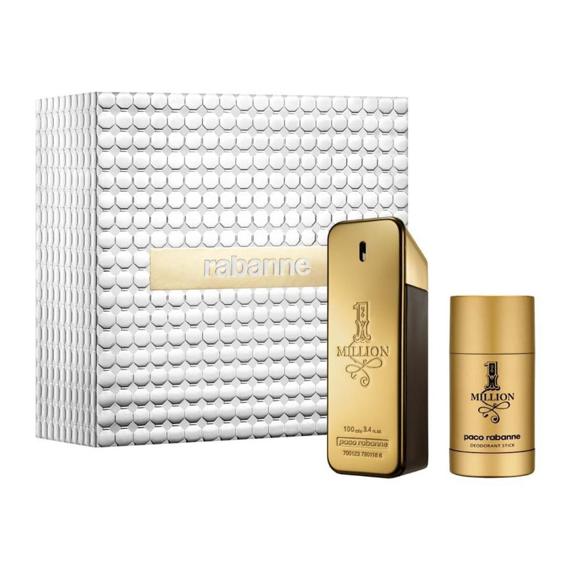 PACO RABANNE ONE MILLION 2 PCS SET FOR MEN: 3.4 EAU DE TOILETTE SPRAY + 2.3 DEODORANT STICK.- 100% Authentic