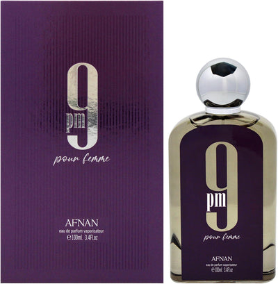 AFNAN 9 PM POUR FEMME 3.4 EAU DE PARFUM SPRAY- 100% Authentic