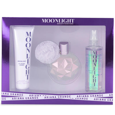 ARIANA GRANDE MOONLIGHT 3 PCS SET FOR WOMEN: 3.4 EAU DE PARFUM SPRAY + 4 OZ BODY MIST + 3.4 BODY SOUFFLE- 100% Authentic