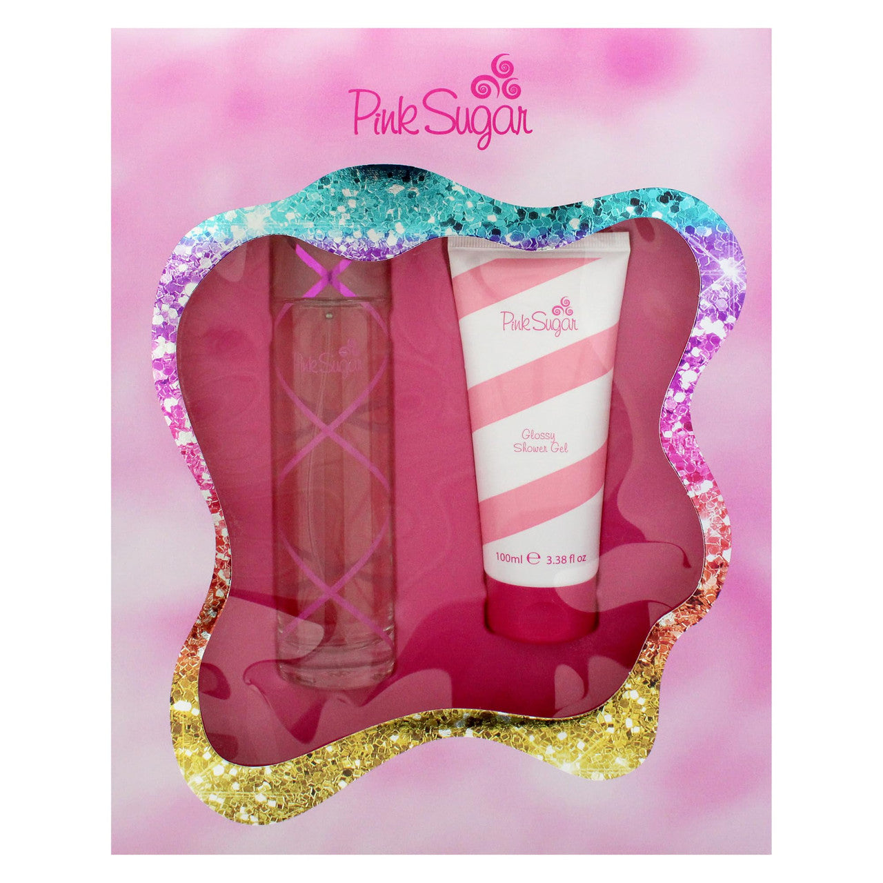 PINK SUGAR 2 PCS SET FOR WOMEN: 3.4 EAU DE TOILETTE SPRAY + 3.4 SHOWER GEL- 100% Authentic
