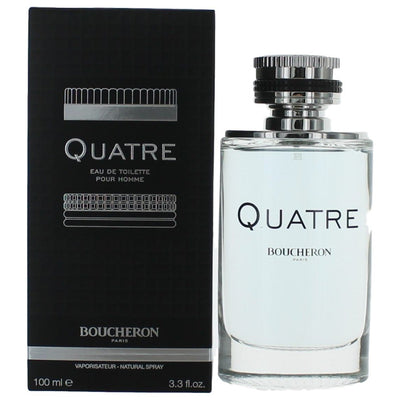 BOUCHERON QUATRE 3.4 EAU DE TOILETTE SPRAY FOR MEN- 100% Authentic