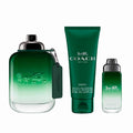 COACH GREEN 3 PCS SET FOR MEN: 3.4 EAU DE TOILETTE SPRAY + 3.4 SHOWER GEL + 0.5 EAU DE TOILETTE SPRAY- 100% Authentic