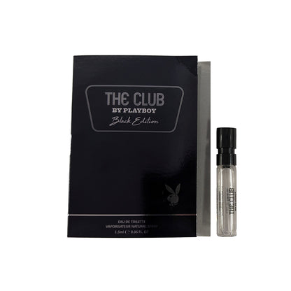 PLAYBOY THE CLUB BLACK EDITION 0.05 EAU DE TOILETTE SPRAY VIAL FOR MEN- 100% Authentic
