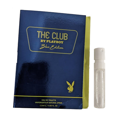 PLAYBOY THE CLUB BLUE EDITION 0.05 EAU DE TOILETTE SPRAY VIAL FOR MEN- 100% Authentic
