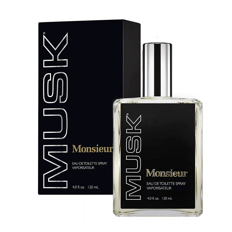MONSIEUR MUSK 4 OZ EAU DE TOILETTE SPRAY FOR MEN- 100% Authentic