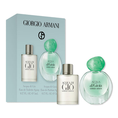 ARMANI 2 PCS SET: ACQUA DI GIO MEN 5 ML EAU DE TOILETTE MINI + ACQUA DI GIOIA 5 ML EAU DE PARFUM MINI- 100% Authentic