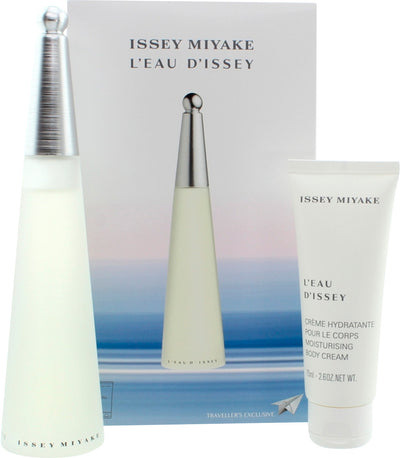 ISSEY MIYAKE 2 PCS SET FOR WOMEN: 3.4 EAU DE TOILETTE SPRAY + 2.5 BODY CREAM (TRAVEL) - 100% Authentic