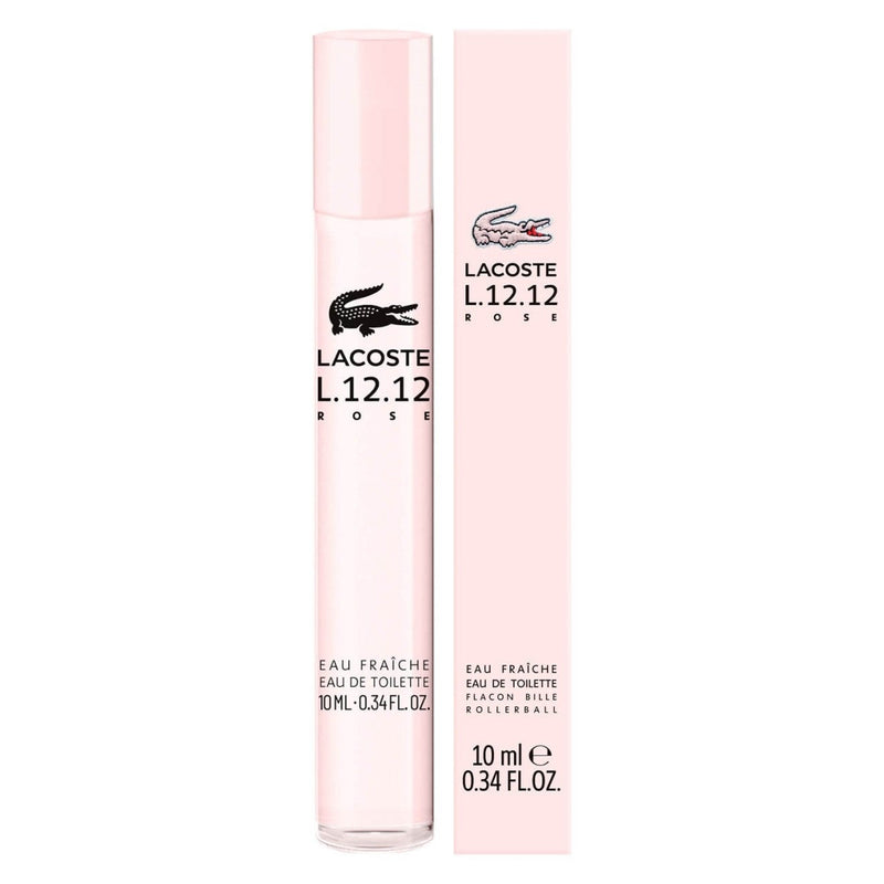 LACOSTE L.12.12 ROSE EAU FRAICHE 0.33 EAU DE TOILETTE ROLLERBALL FOR WOMEN- 100% Authentic