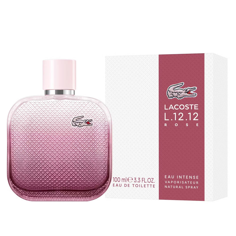 LACOSTE L.12.12 ROSE EAU INTENSE 3.3 EAU DE TOILETTE SPRAY FOR WOMEN- 100% Authentic