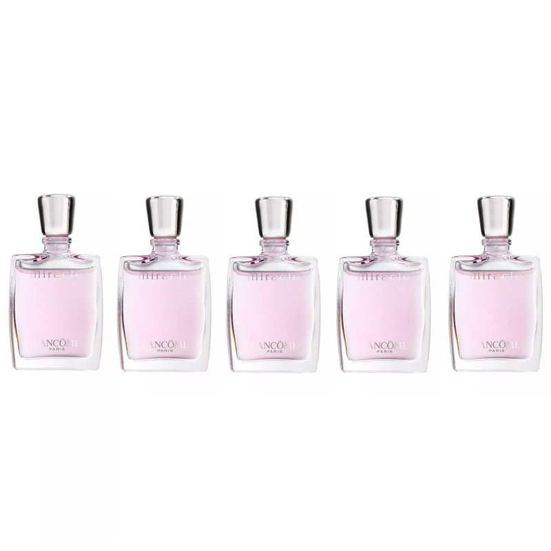 LANCOME MIRACLE 5 PCS MINI SET FOR WOMEN: MIRACLE 5 X 0.16 OZ EAU DE PARFUM SPLASH- 100% Authentic