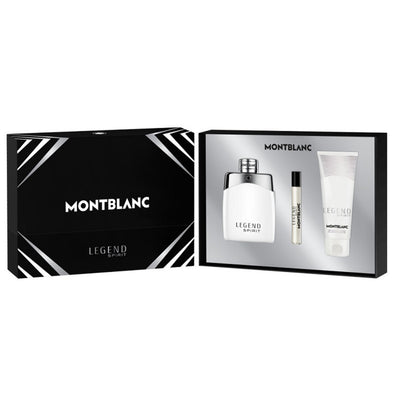 MONT BLANC LEGEND SPIRIT 3 PCS SET FOR MEN: 3.3 EAU DE TOILETTE SPRAY + 0.25 EAU DE TOILETTE SPRAY + 3.3 SHOWER GEL- 100% Authentic