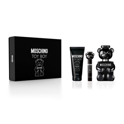 MOSCHINO TOY BOY 3 PCS SET: 3.4 EAU DE PARFUM SPRAY + 0.3 EAU DE PARFUM SPRAY + 3.4 BODY GEL- 100% Authentic
