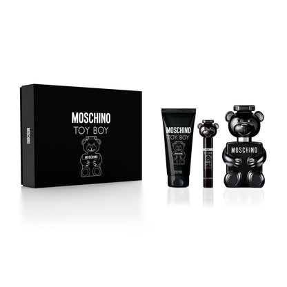 MOSCHINO TOY BOY 3 PCS SET: 3.4 EAU DE PARFUM SPRAY + 0.3 EAU DE PARFUM SPRAY + 3.4 BODY GEL- 100% Authentic