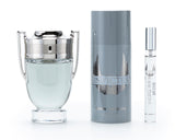 PACO RABANNE INVICTUS 3 PCS SET FOR MEN: 3.4 EAU DE TOILETTE SPRAY + 5.1 DEODORANT SPRAY + 0.34 EAU DE TOILETTE SPRAY.- 100% Authentic