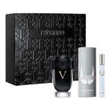 PACO RABANNE INVICTUS VICTORY 3 PCS SET FOR MEN: 3.4 EAU DE PARFUM + 5 OZ DEODORANT SPRAY + 0.34 EAU DE PARFUM (METAL)- 100% Authentic