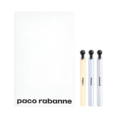 PACO RABANNE 3 * 4 ML EAU DE TOILETTE MINI SET FOR MEN: 1 MILLION + INVICTUS + PHANTOM- 100% Authentic