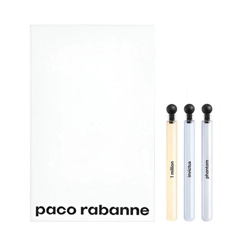 PACO RABANNE 3 * 4 ML EAU DE TOILETTE MINI SET FOR MEN: 1 MILLION + INVICTUS + PHANTOM- 100% Authentic