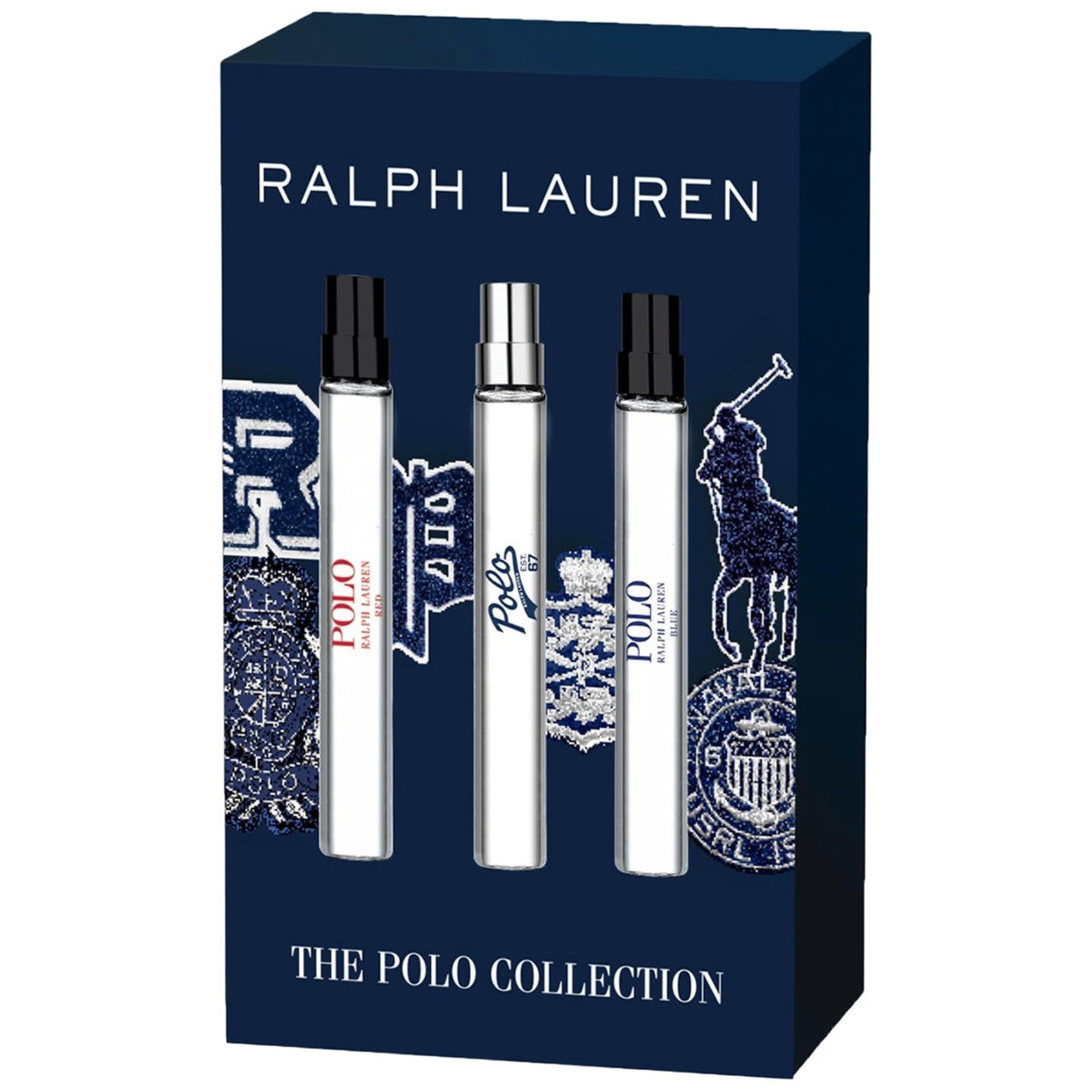 POLO RALPH LAUREN 3*10ML 3 PCS SET FOR MEN: POLO RED 0.34 EAU DE TOILETTE SPRAY + POLO 67 0.34 EAU DE TOILETTE SPRAY + POLO BLUE 0.34 EAU DE TOILETTE SPRAY- 100% Authentic