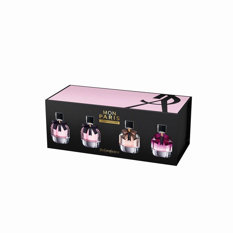YSL MON PARIS 4 PCS MINI SET: MON PARIS 0.25 EAU DE PARFUM + MON PARIS 0.25 EAU DE PARFUM + MON PARIS LUMIERE 0.25 EAU DE TOILETTE + 0.25 INTENSEMENT 0.25 EAU DE PARFUM- 100% Authentic